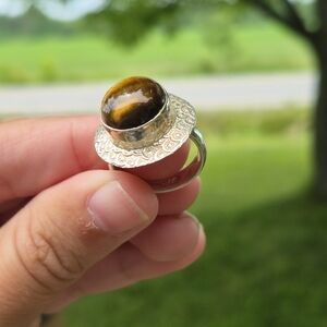 Silver Ring with Tiger's Eye Stone